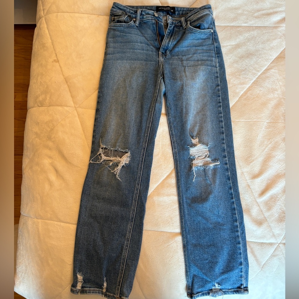 Just Black Denim Distressed Slim Jean